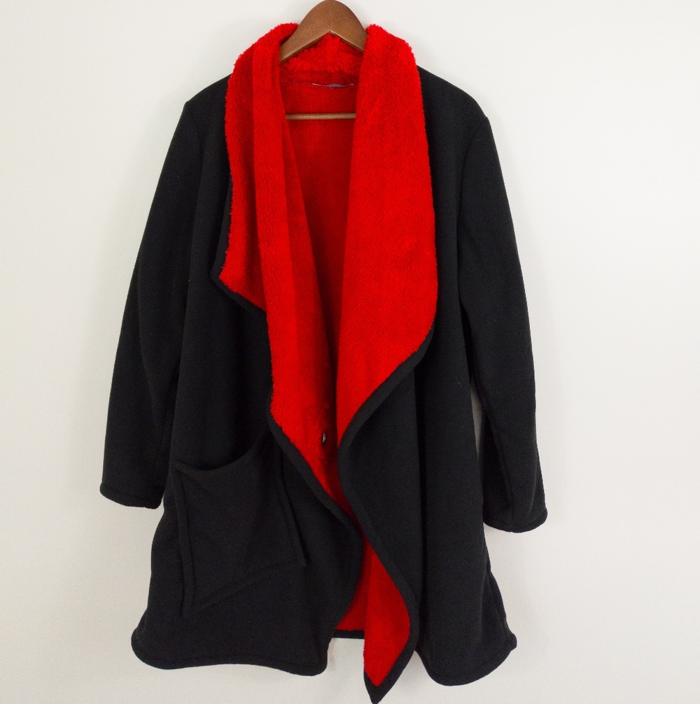 Alembika Contrast Lining Fleece Jacket Size Large